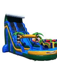 22 ft Blue, Green, and Yellow water slide