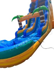 22 ft Yellow and Blue Jungle rush water slide