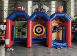 3-IN-1 SPORTS INFLATABLE GAME (Football / Ax Thrower / Basketball)