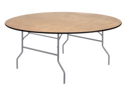 72 Round Wood Folding Table