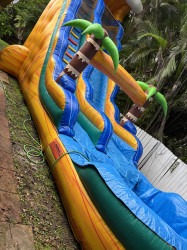 22 ft Yellow and Blue Jungle rush water slide
